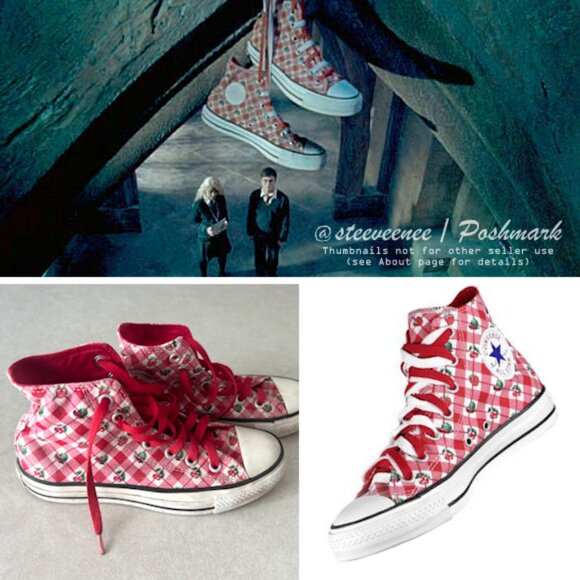 Rare Converse All Star Strawberry Cherry High Top Sneakers ASO Luna Lovegood - Picture 1 of 14